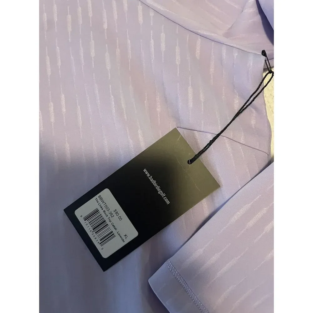 Bad Birdie Lavender Crop Top with Subtle Stripe Texture - Picture 2 of 3